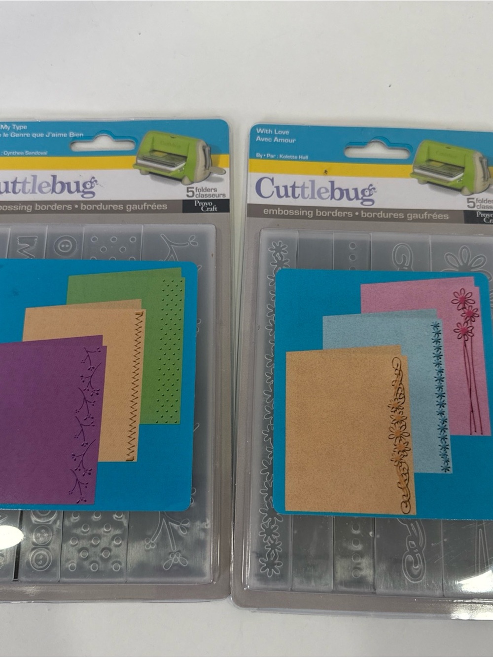 LOT CUTTLEBUG EMBOSSING FOLDERS & BORDERS 4x6 & 2x2.75 & 3x3.75 Provo Craft NEW - Picture 2 of 16